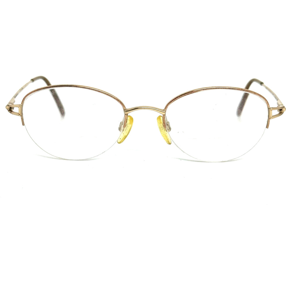Elle Eyeglasses El18519 Gold Metal Frame 51-19-140 Half Rimless H14538